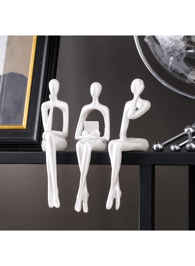 XINXUAN White Statue Home Decor - Modern Bookshelf & Desk Decor - 3 Piece Set - Image 2